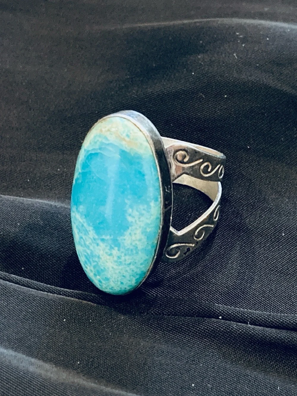 Jay King DTR Sterling Silver 925 Oval Kingman Turquoise Statement Ring